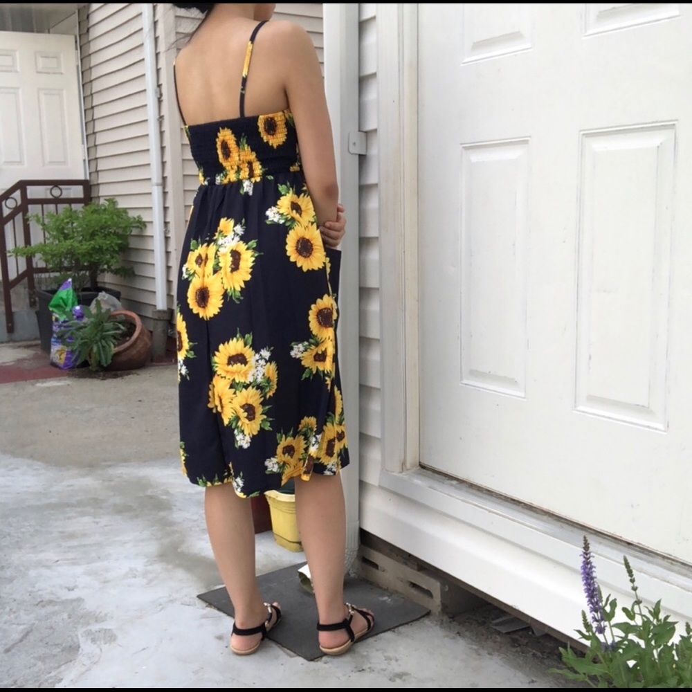 NEW Navy/Yellow Sunflower Print Sundress - Picture 9 of 10